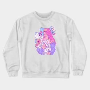 Beautiful hippie girl with her lover Crewneck Sweatshirt